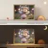Teddybeer - Bloemenkrans - Vlinders - Elfenvleugels Light Box met batterij (Wandlamp kind) middel -sfeer3_kind