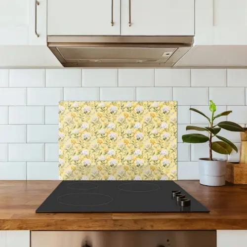 Frans - Citroen - Bloesem  - Wit - Geel keuken achterwand spatscherm klein 900 -sfeer2