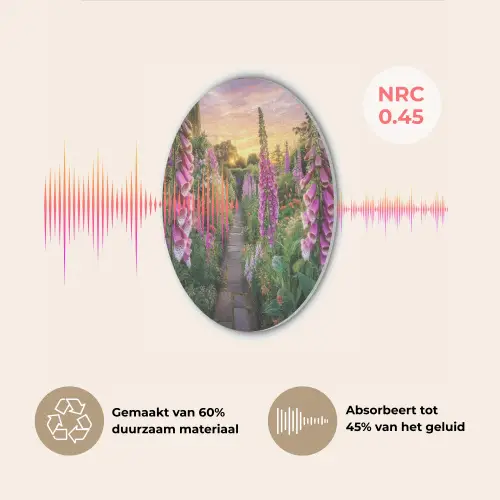 Vingerhoedskruid - Bloemen - Tuin Akoestische PET Vilt - Rond klein -USP_NL