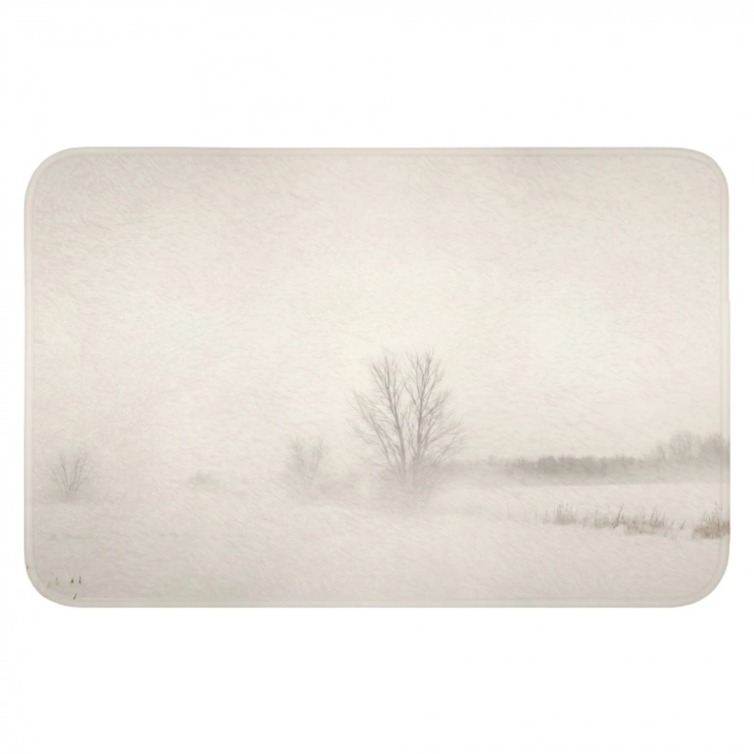 Boom - Mist - Sneeuw - Winter - Minimalistisch Badmat klein -3d
