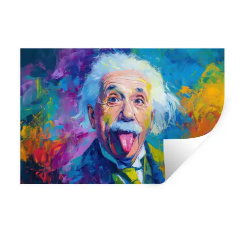 Oude man - Expressief - Kleurrijk Muursticker klein -3d