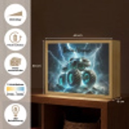 Monstertruck - Bliksem - Blauw - Jongens - Auto Light Box met batterij (Wandlamp kind) middel -USP_websiteoverzichtDE