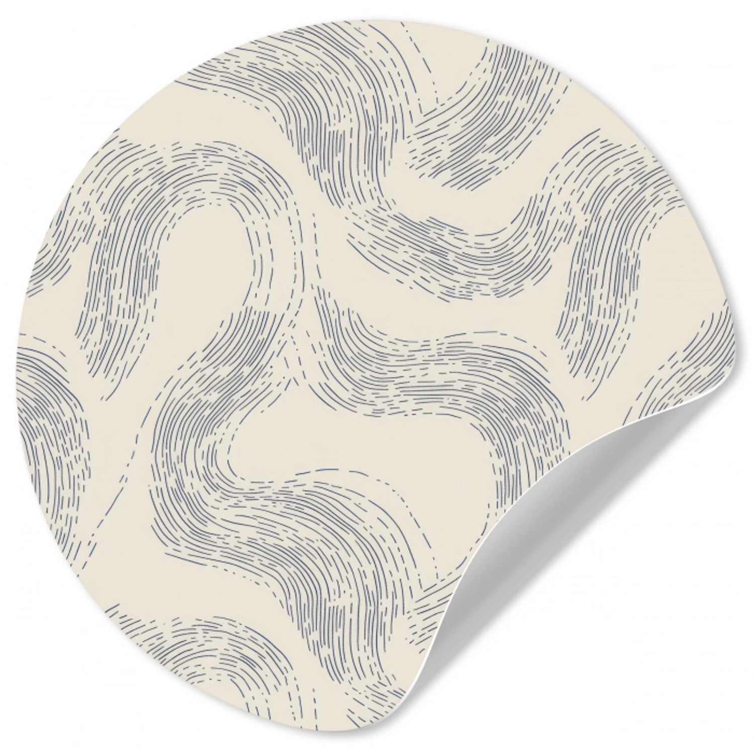 Lijnen - Patroon - Beige - Minimalistisch Wandcirkel behangsticker klein 186 -3d