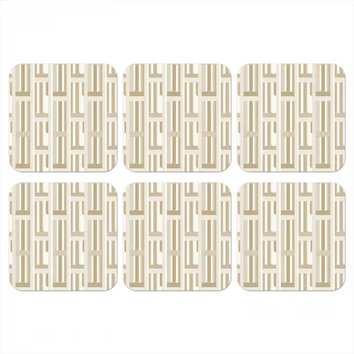 Modern - Geometrisch - Beige onderzetter kurk middel 366 -3d