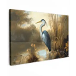 Reiger - Water - Planten Tuinposter op houten frame 2 cm dik klein -3d