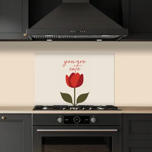 Roos - Rood - Bloem - Valentijn keuken achterwand spatscherm klein -sfeer1