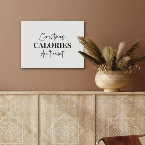 Kerst quote - Winter - Christmas calories - Wit PET vilt klein -sfeer4