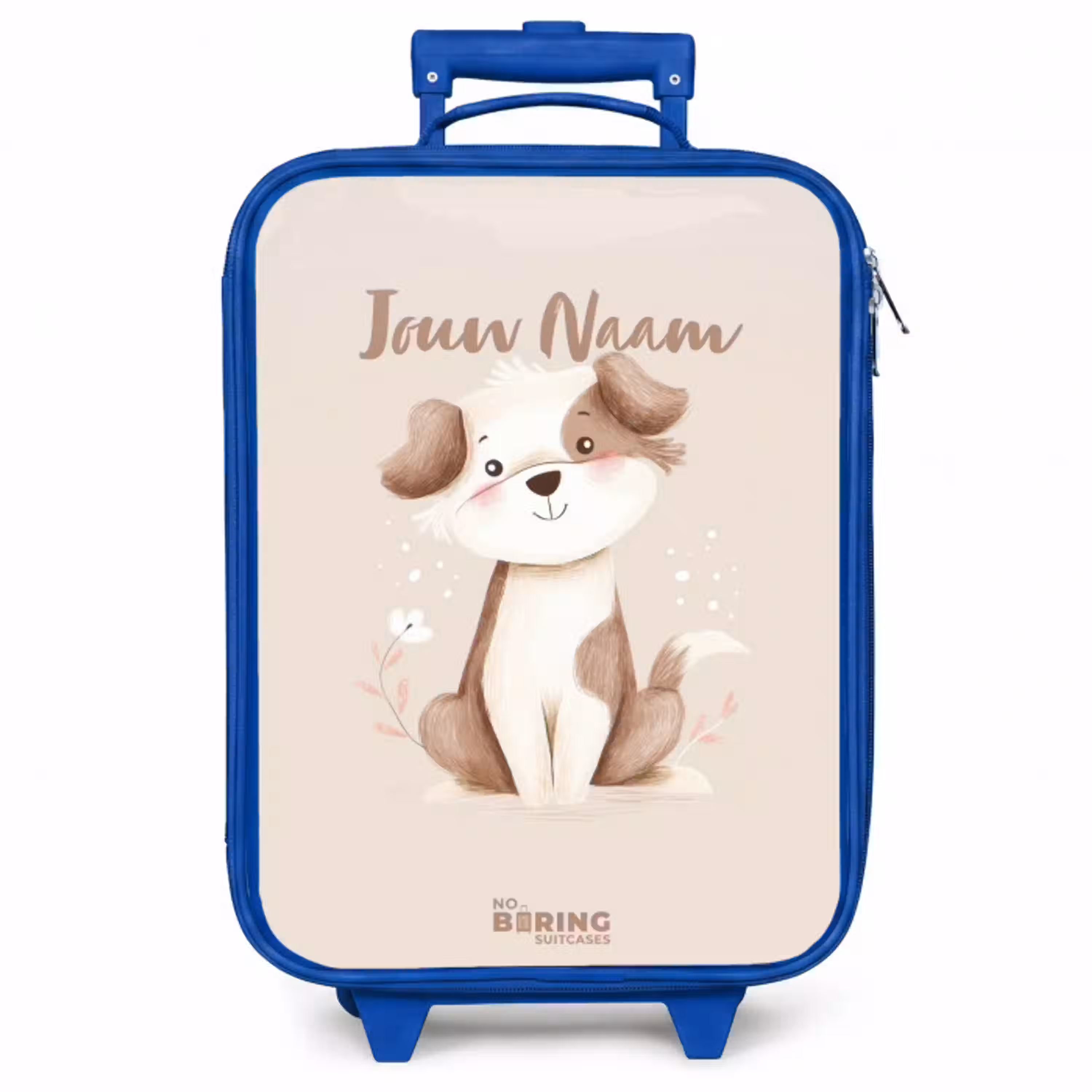 Hond in de kleuren bruin en beige Kinderkoffer - Blauw klein -zzz_website3d