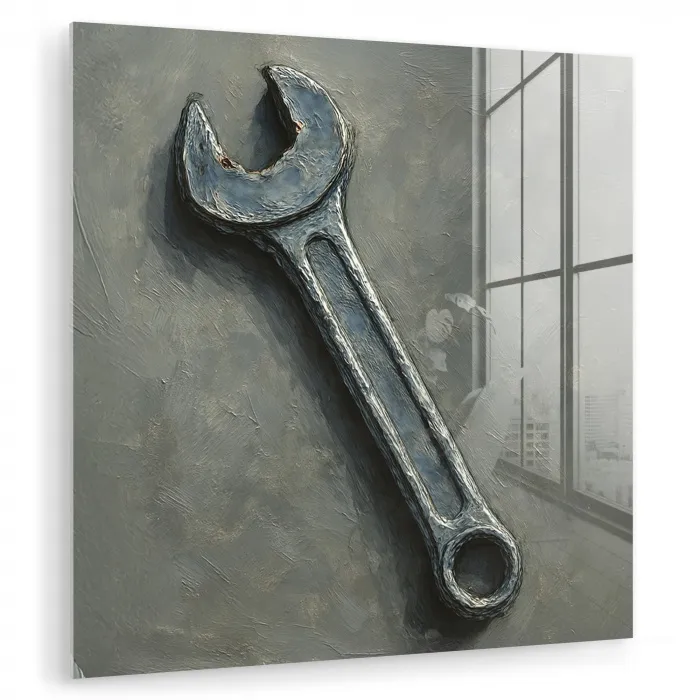 Steeksleutel - Schilderij - Gereedschap - Verf plexiglas 5mm klein -zzzproduct_nieuw
