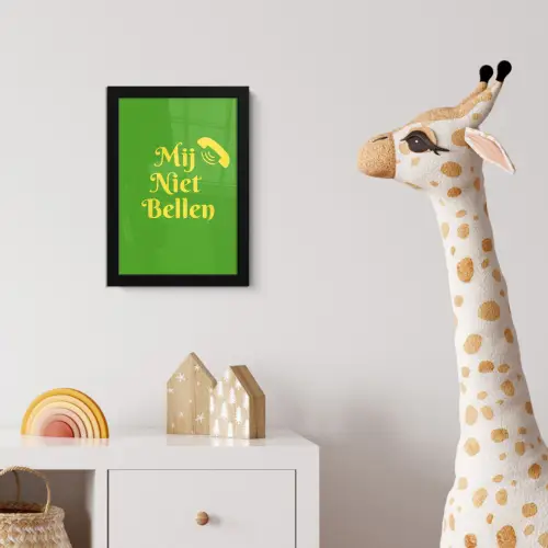 Mij niet bellen - Telefoon - Groen fotolijst zwart zonder passe partout klein -usfeer4_kinderkamer