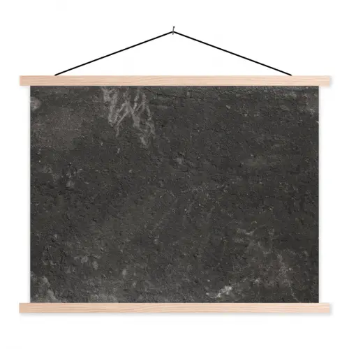 Beton - Muur - Zwart - Vintage - Industrieel textielposter latten blank klein -3d