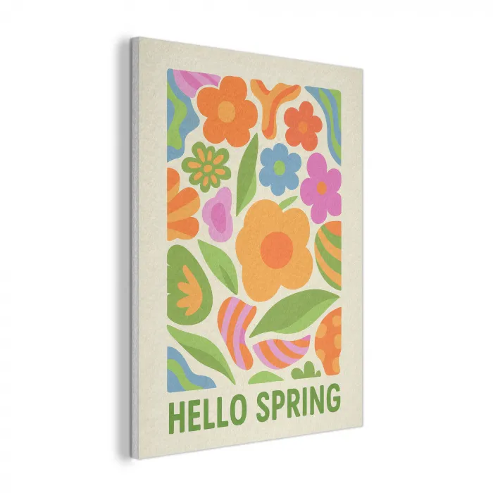 Illustratie - Bloemen - Quote - Kleurrijk PET vilt klein -3d