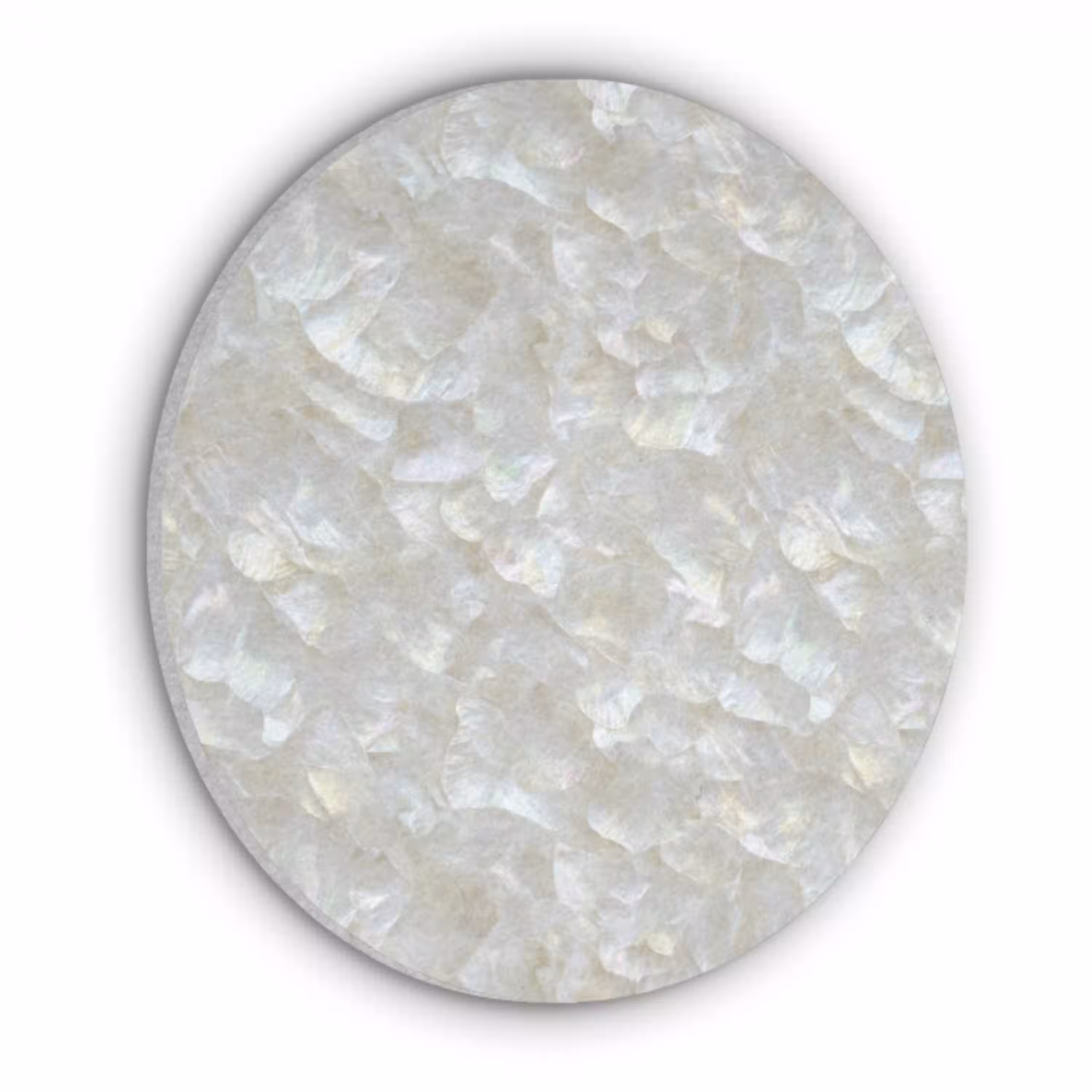 Parelmoerglans - Wit - Schelp Akoestische PET Vilt - Rond klein 838 -3d