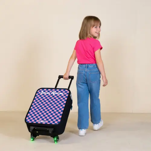 Blokjes - Blauw - Roze Kinderkoffer - Zwart klein -sfeer1