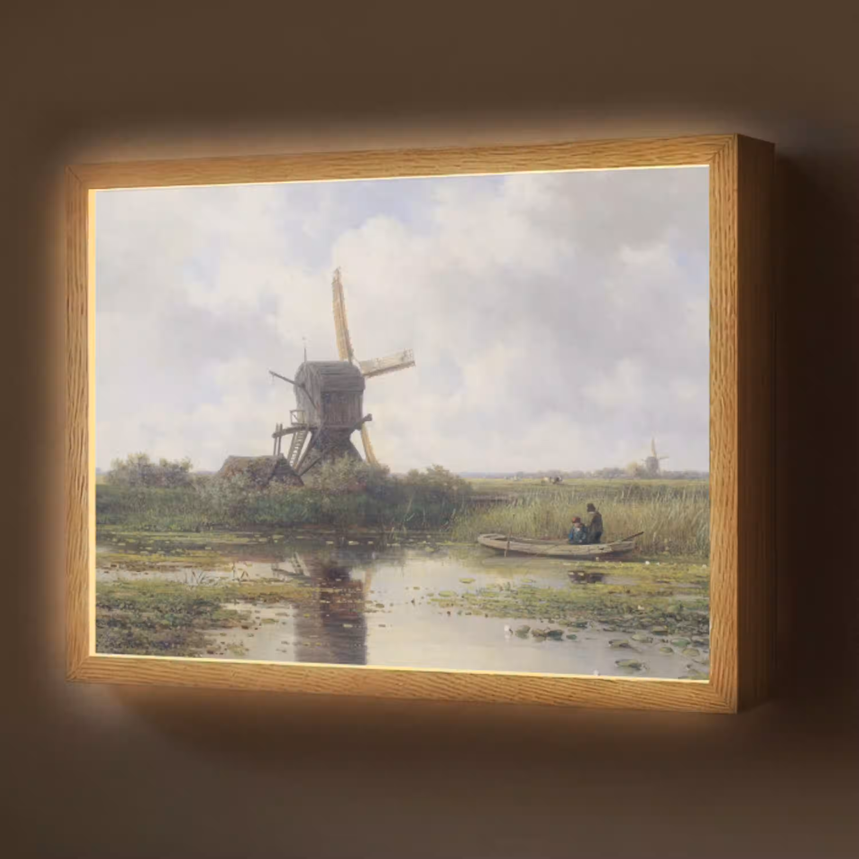 Molen - Willem Roelofs - Oude meesters - Kunst Light Box met batterij (Wandlamp) middel -z3d_website