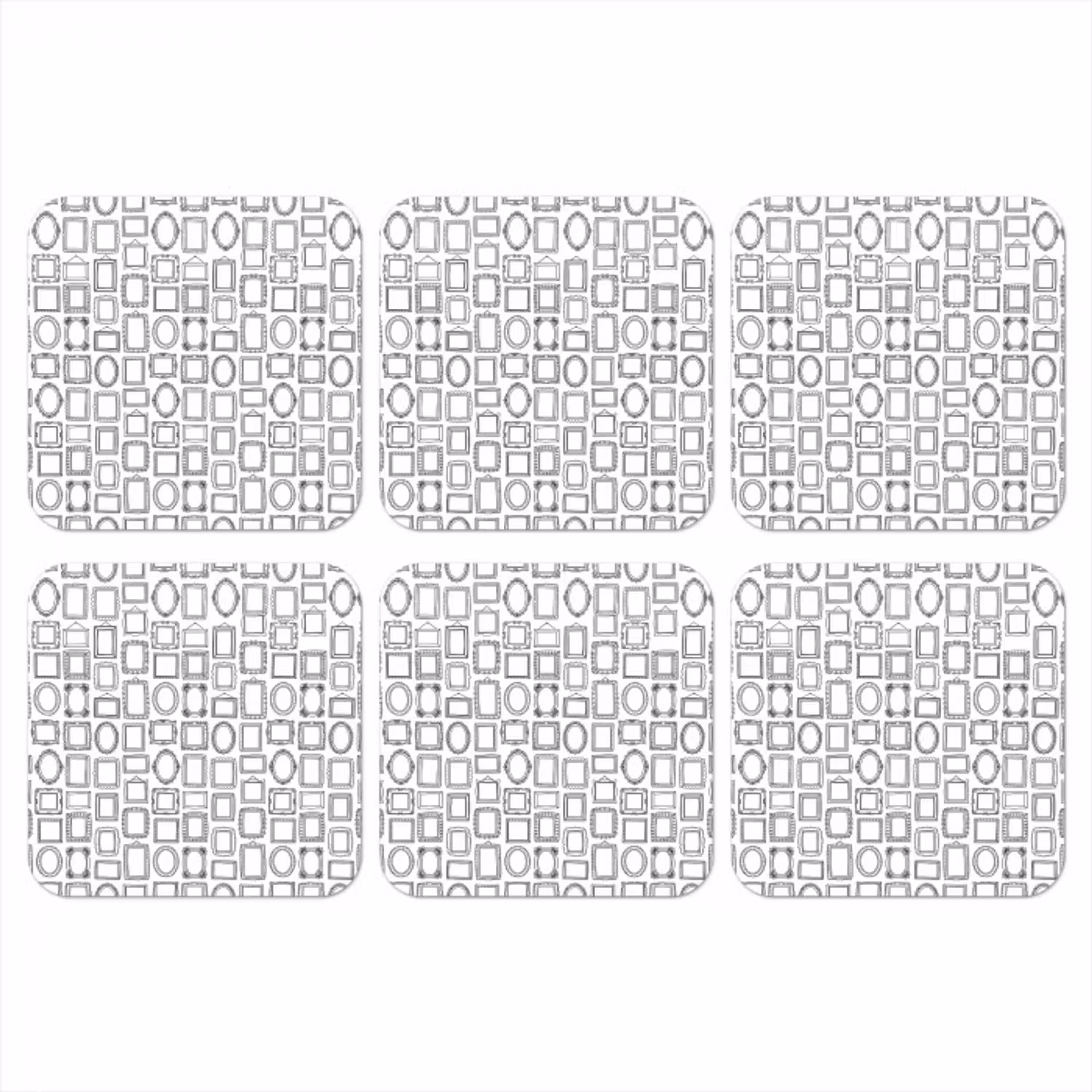 Lijsten - Patroon - Decoratie - Schets - Zwart-wit onderzetter kurk middel -3d