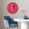 Schepijs - Roze - Hoorntje Fotolijst rond zonder passe partout klein -sfeer2