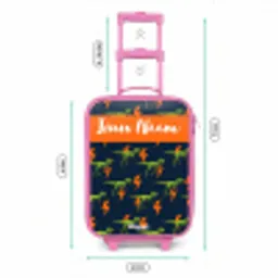 Dinos - Bliksem - Dieren - Blauw Kinderkoffer - Roze klein -productfoto_formaten