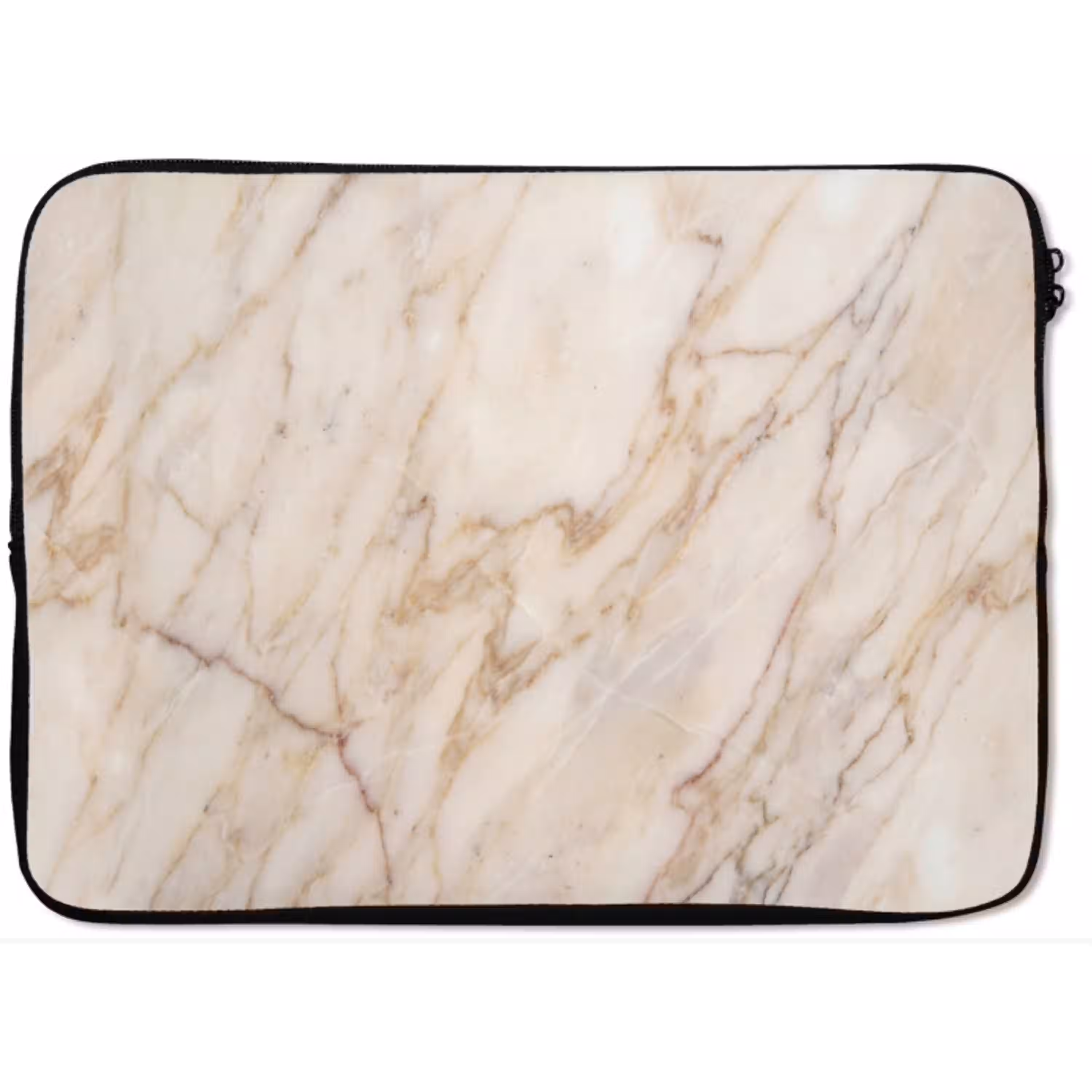 Marmer - Ader - Abstract - Wit - Goud laptophoes neopreen klein -zkaufland3dotto