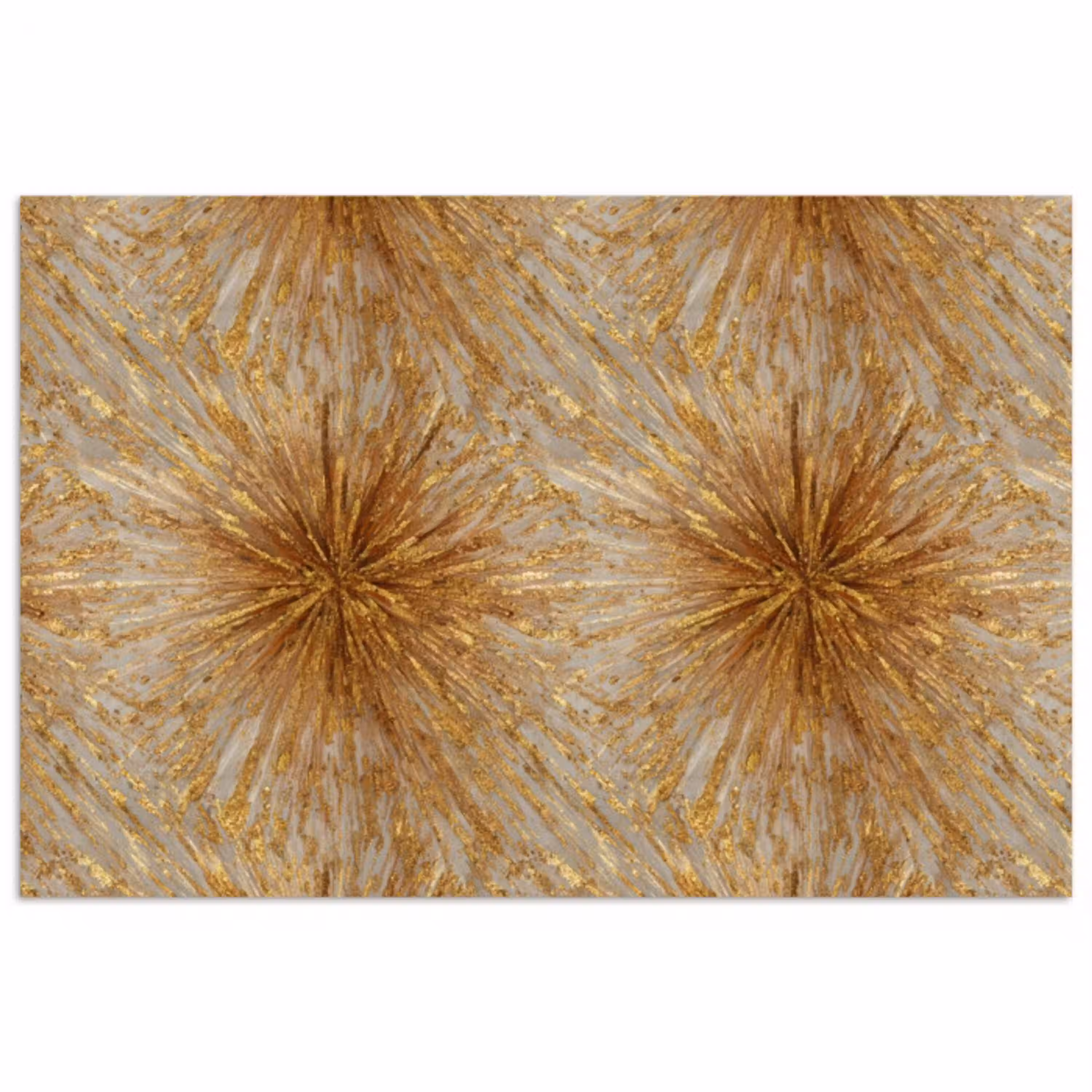 Explosie - Abstract - Goud - Wit poster papier klein 62 -3d