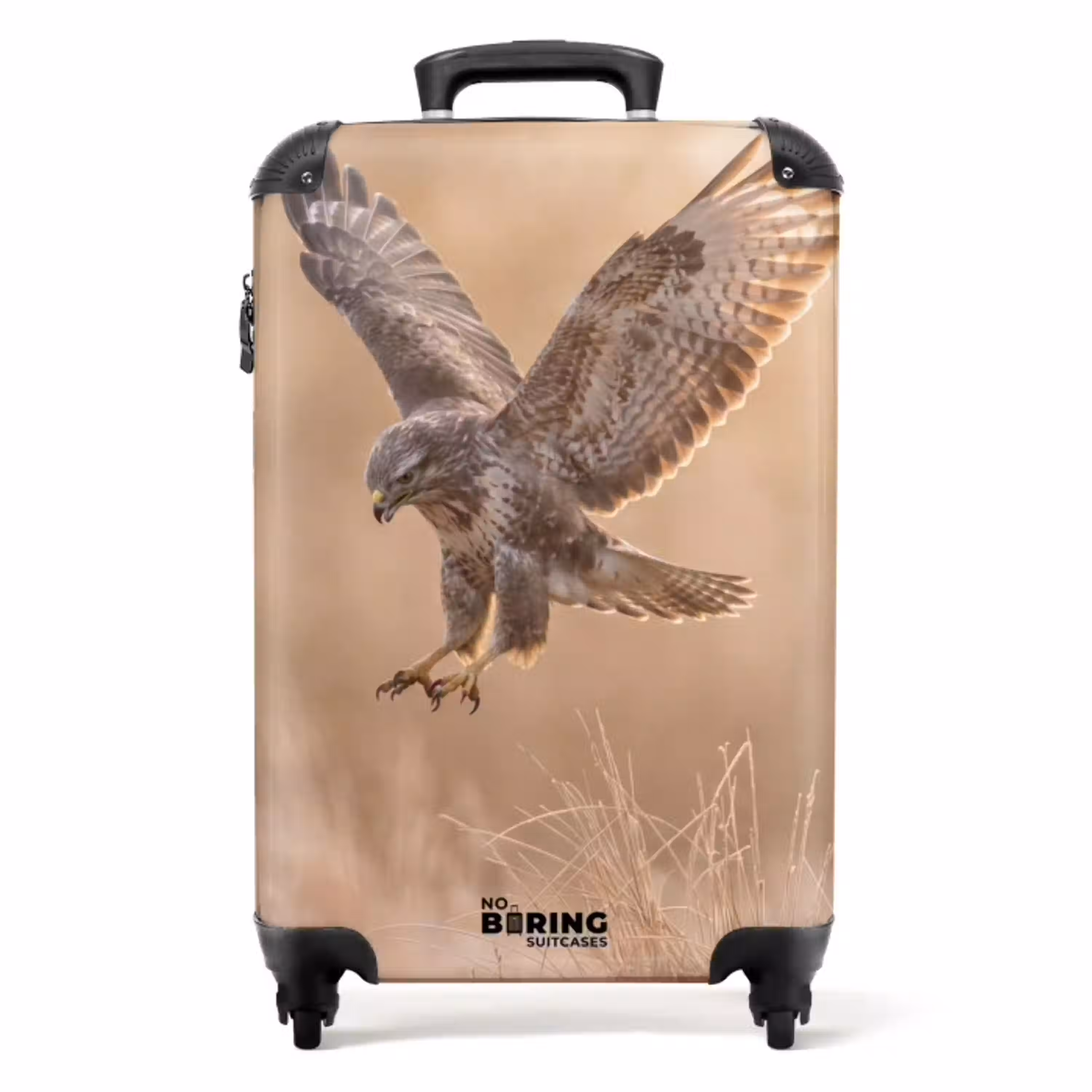 Buizerd - Roofvogel - Natuur - Bruin NBS - Handbagage koffer - Volwassenen Unisex middel -productfoto_recht