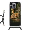 Vos - Bos - Slapen Hoesje iPhone 16 Pro Max met koord klein -3d
