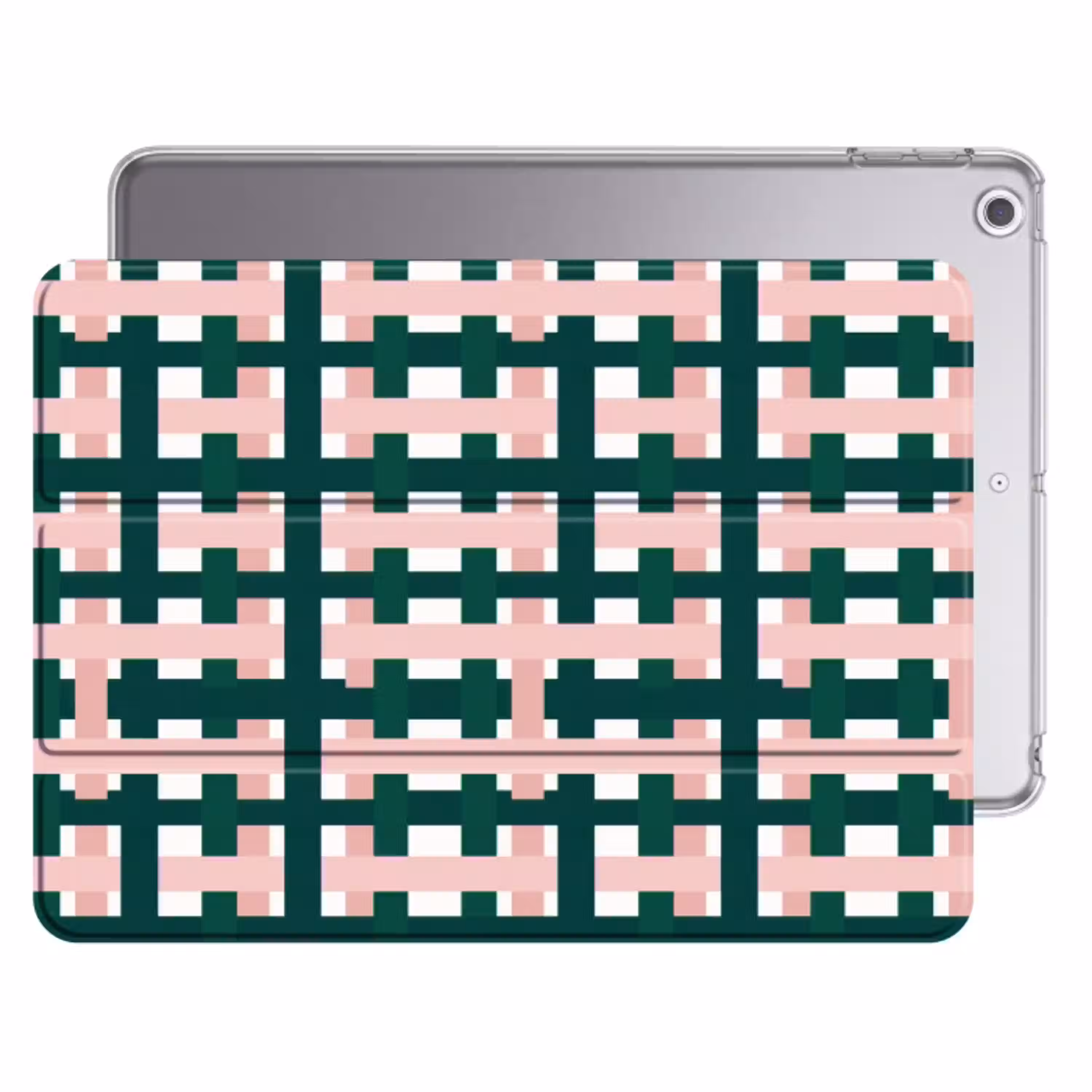 Vlechtpatroon - Groen - Roze - Grafisch Apple iPad 2017 middel 1172 -threedimensional_3d_global