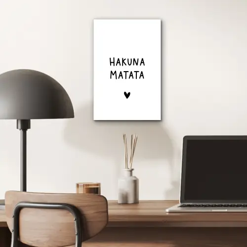 Hakuna matata - Quotes - Spreuken aluminium wit klein -sfeer5