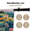 Heuvellandschap - Fantasierijk - Kleurcontrasten Wandkleed katoen klein -sfeer2