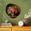 Kleuren - Boeket - Vaas - Hout Wandcirkel Organisch Forex 3mm klein -sfeer2