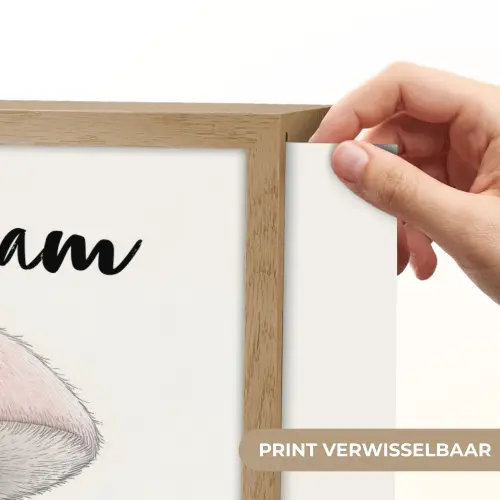 Paddenstoel - Konijn - Roze Light Box met batterij (Wandlamp kind) middel -USP_websiteprintNL