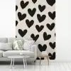 Hartjes - Zwart - Beige fotobehang vinyl groot -woonkamer