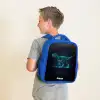 Digitale T-Rex in blauw lichtveld Kinderrugzak - Blauw middel -sfeer2
