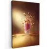 Framboos - Smoothie - Drinken - Roze Tuinposter op houten frame 2 cm dik klein -3d