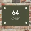 Donkergroen - Modern Naambord Rechthoek middel -sfeer3
