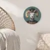 Geit - Hoorns - Kokskleding Akoestische PET Vilt - Rond klein -sfeer4