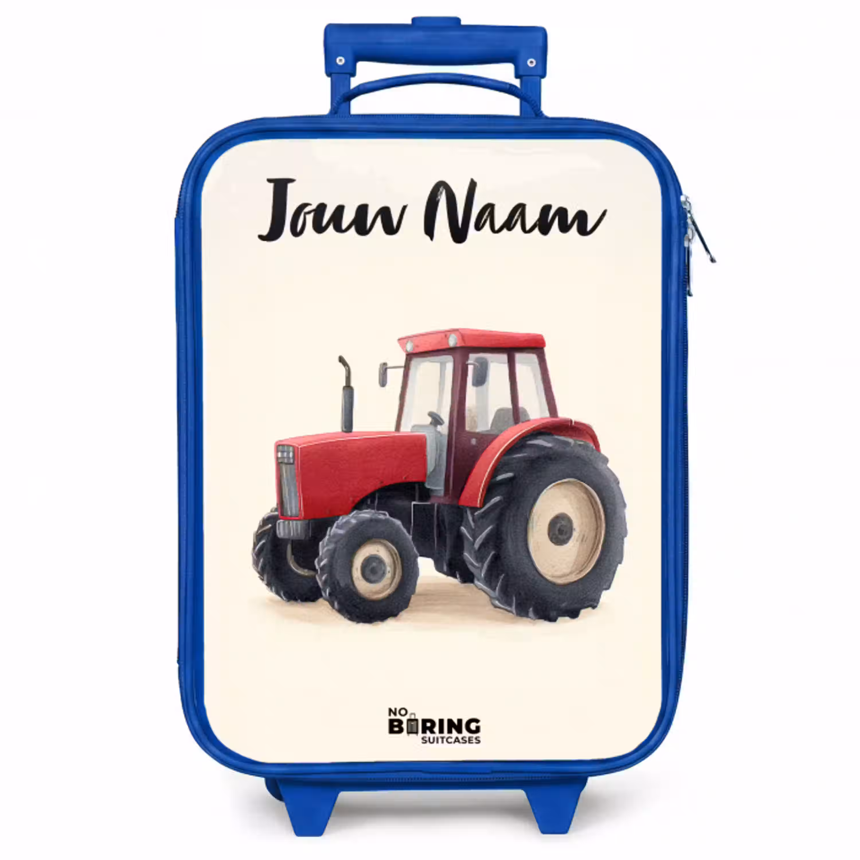 Tractor - Getekend - Rood Kinderkoffer - Blauw klein -zzz_website3d