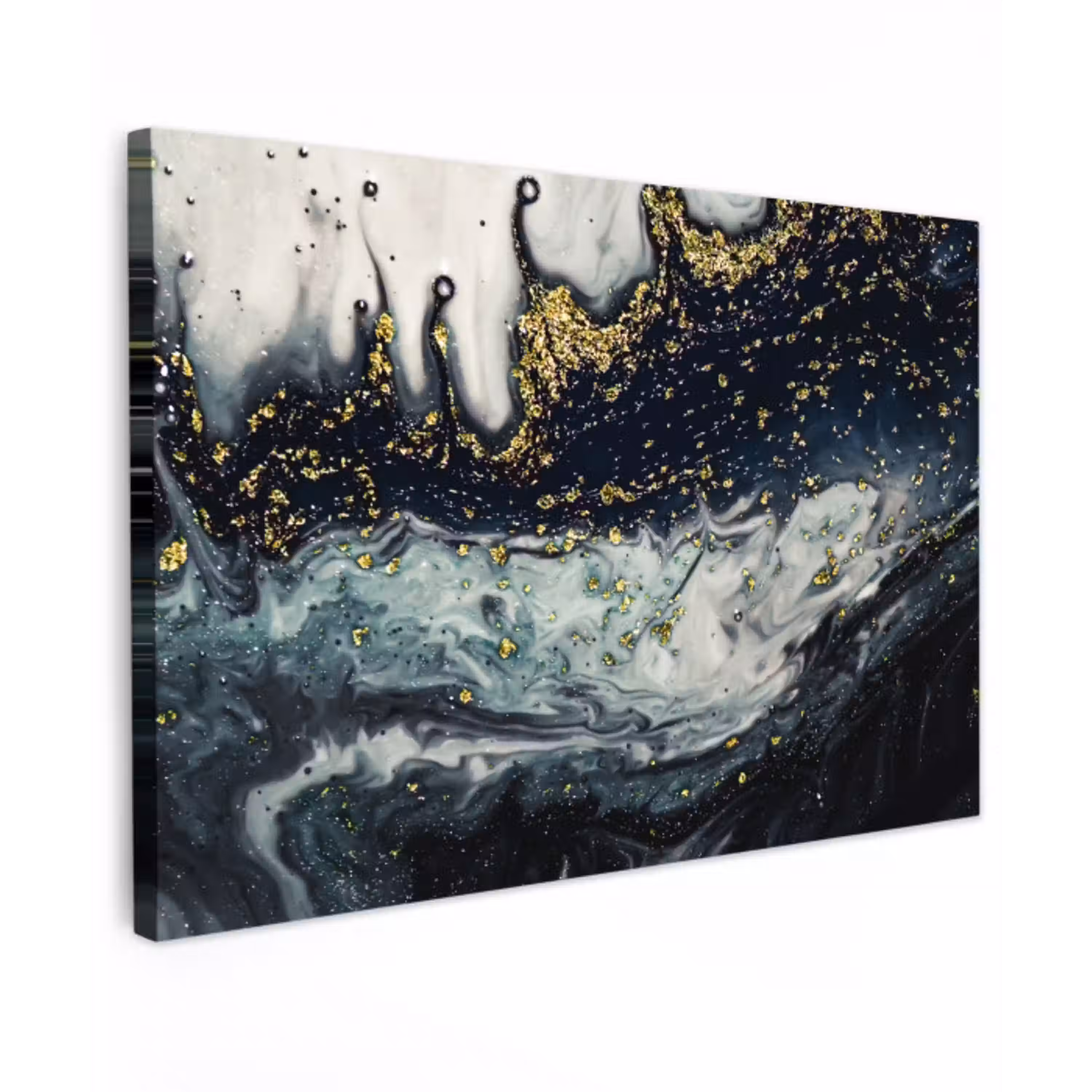 Marmer - Abstract - Goud - Luxe Tuinposter op houten frame 2 cm dik klein -3d