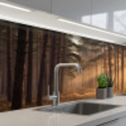 Bos - Mist - Zonlicht keuken achterwand 2 middel -3d_schuin