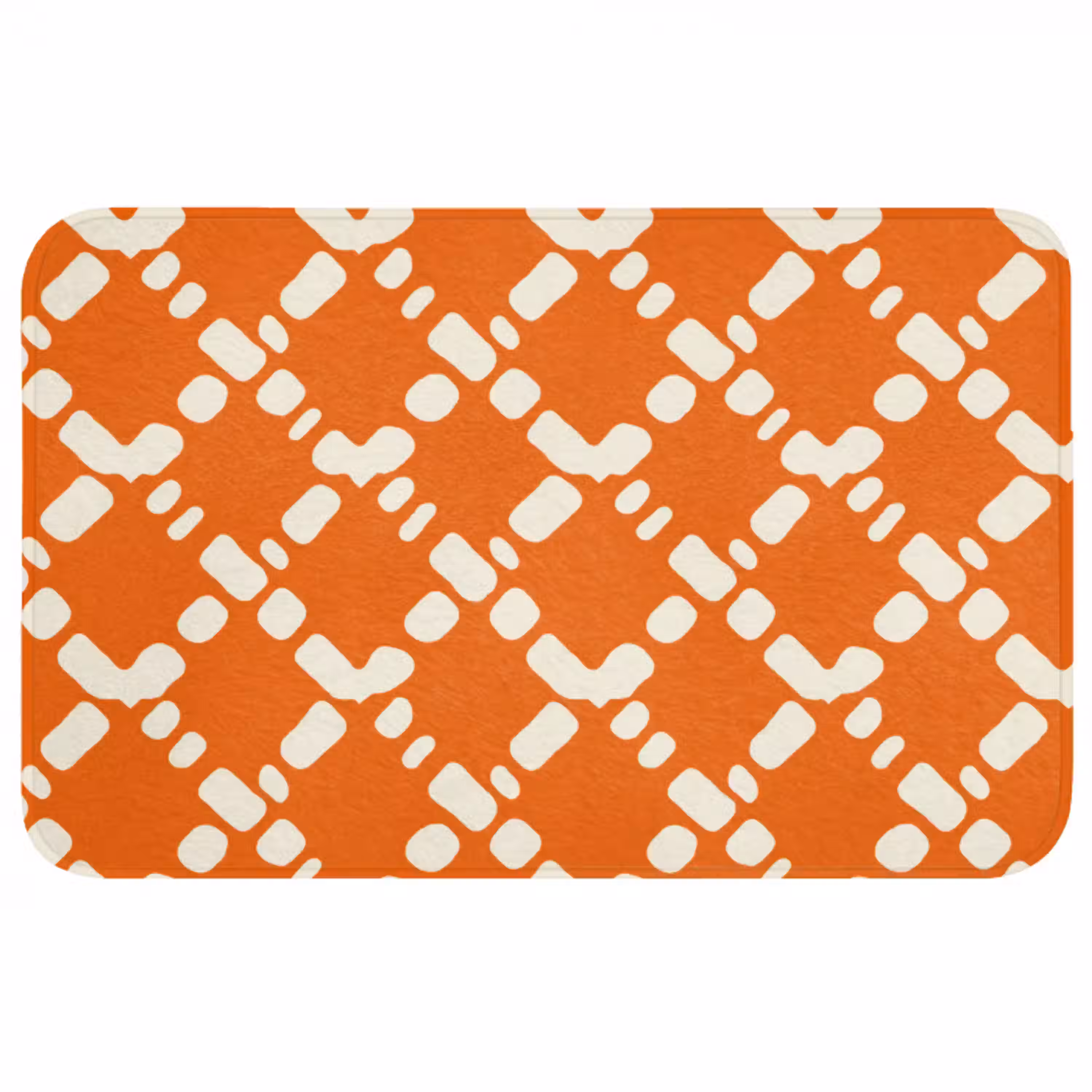 Oranje - Ruitpatroon - Wit WCmat middel 1009 -3d