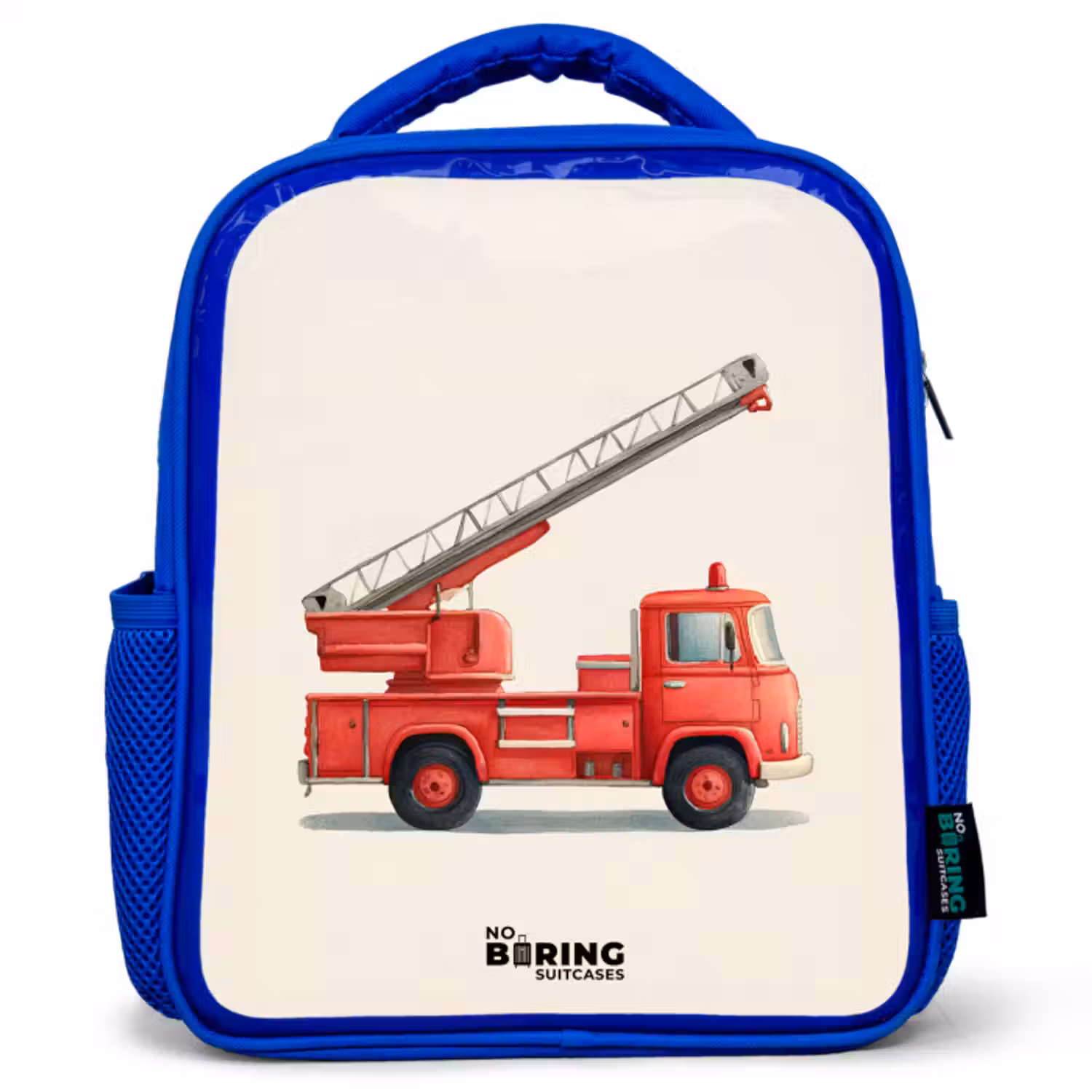 Rugzak kind - blauw - Brandweerwagen - Getekend - Rood