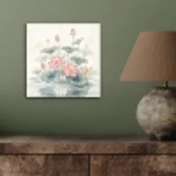 Aquarel - Lotusbloemen - Kleurrijk aluminium wit klein -sfeer2