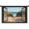 Doorkijk - Strand - Zee - Zand - Water - Helmgras - Duinen Wandkleed katoen klein -zz3d