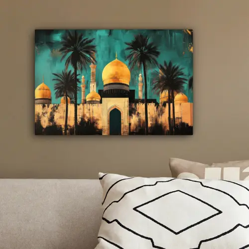 Moskee - Goud - Arabisch - Islamitische canvas 2cm klein -sfeer3