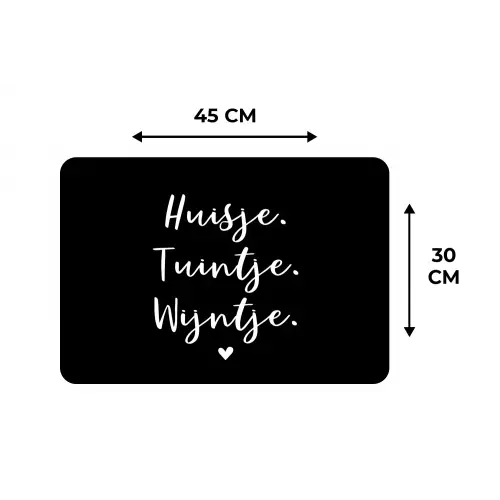 Huisje, tuintje, wijntje - Quotes - Tekst - Wijn - Thuis Placemat vinyl groot -specs