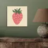 Aardbei - Minimalistisch - Rood - Fruit aluminium wit klein -sfeer2