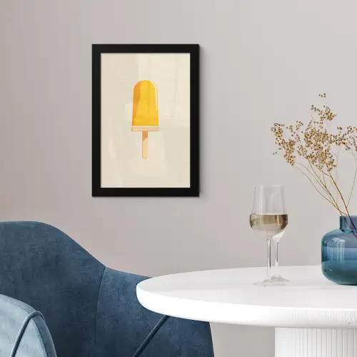 Oranje - Stokje - Waterijsje fotolijst zwart zonder passe partout klein -sfeer4
