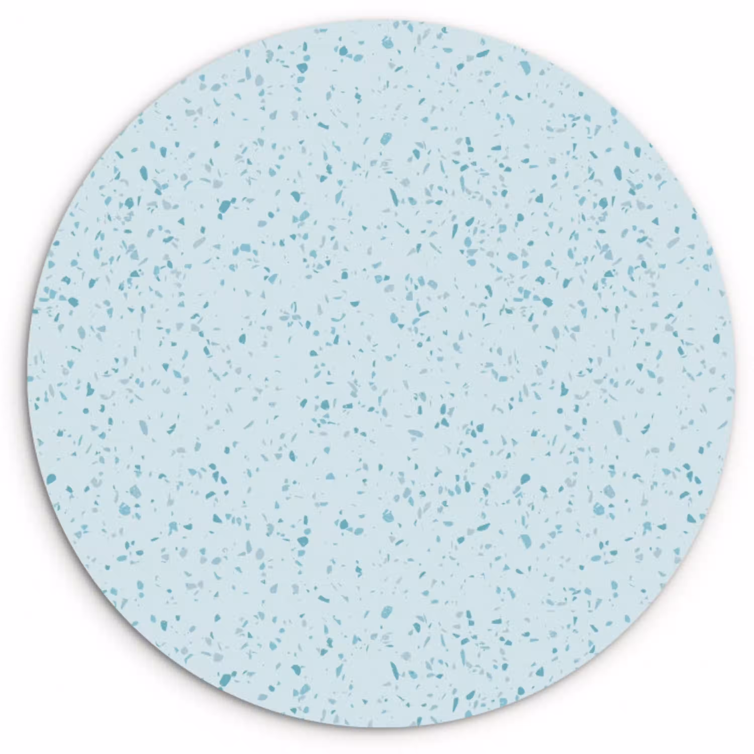 Terrazzo - Patroon - Kleurrijk - Baby Blauw Wandcirkel kunststof plaat 5mm dik klein 188 -3d