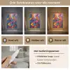 Bloemen - Kleurrijk - Abstract - Modern Light Box met kabel (Tafellamp) klein -USP_lichtkleurNL