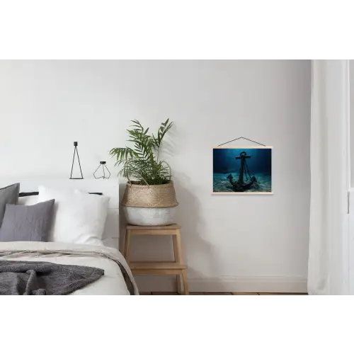 Anker - Ijzer - Zeebodem - Zand textielposter latten blank klein -woonkamer